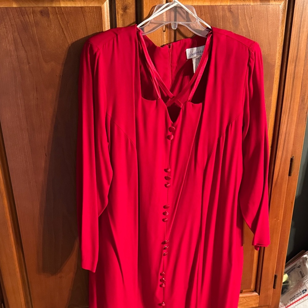Frederick's of Hollywood Red Long Sleeve Dress